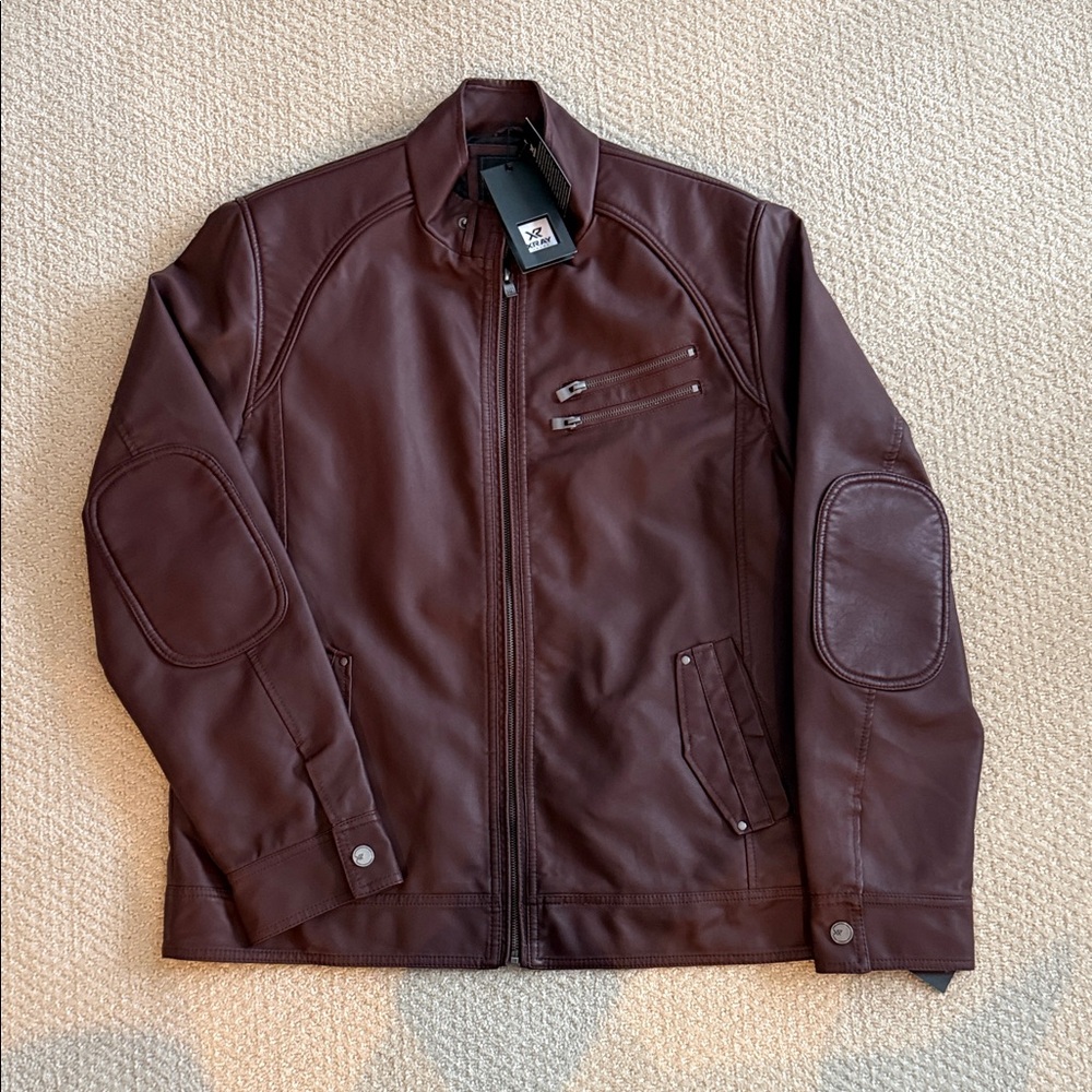 X-RAY Men's Brown Pleather Jacket